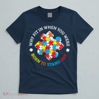 Autism Why Fit In When You Were Born To Stand Out T-Shirt thumb 5