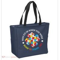 Autism Why Fit In When You Were Born To Stand Out Tote Bag thumb 2