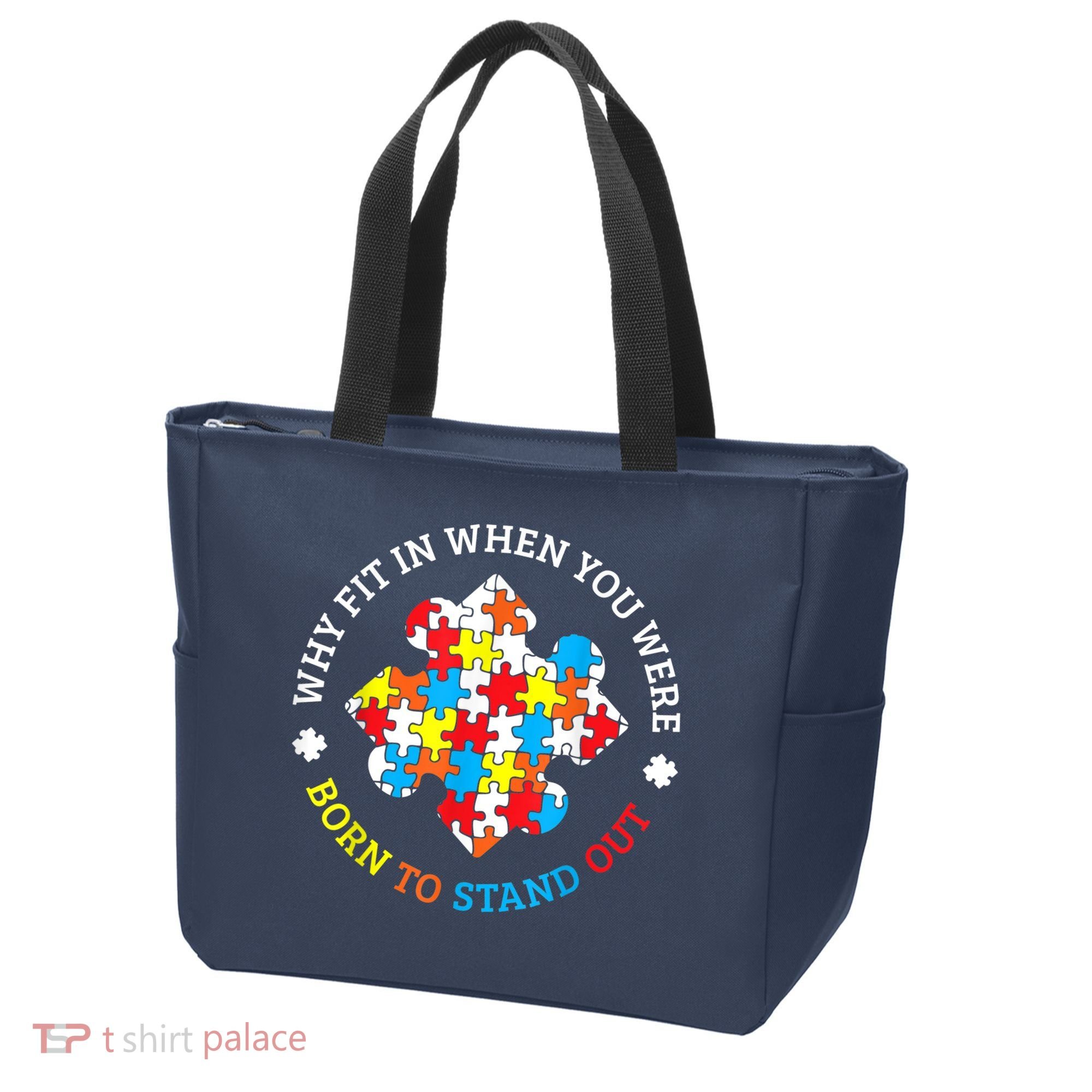 Autism Why Fit In When You Were Born To Stand Out Tote Bag