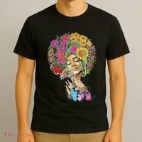 Afro Women Flowers Butterfly Latina African American Melanin T-Shirt thumb 3