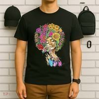 Afro Women Flowers Butterfly Latina African American Melanin T-Shirt thumb 6