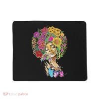 Afro Women Flowers Butterfly Latina African American Melanin Mousepad thumb 0