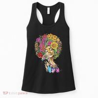 Afro Women Flowers Butterfly Latina African American Melanin Women's Tank Top thumb 0