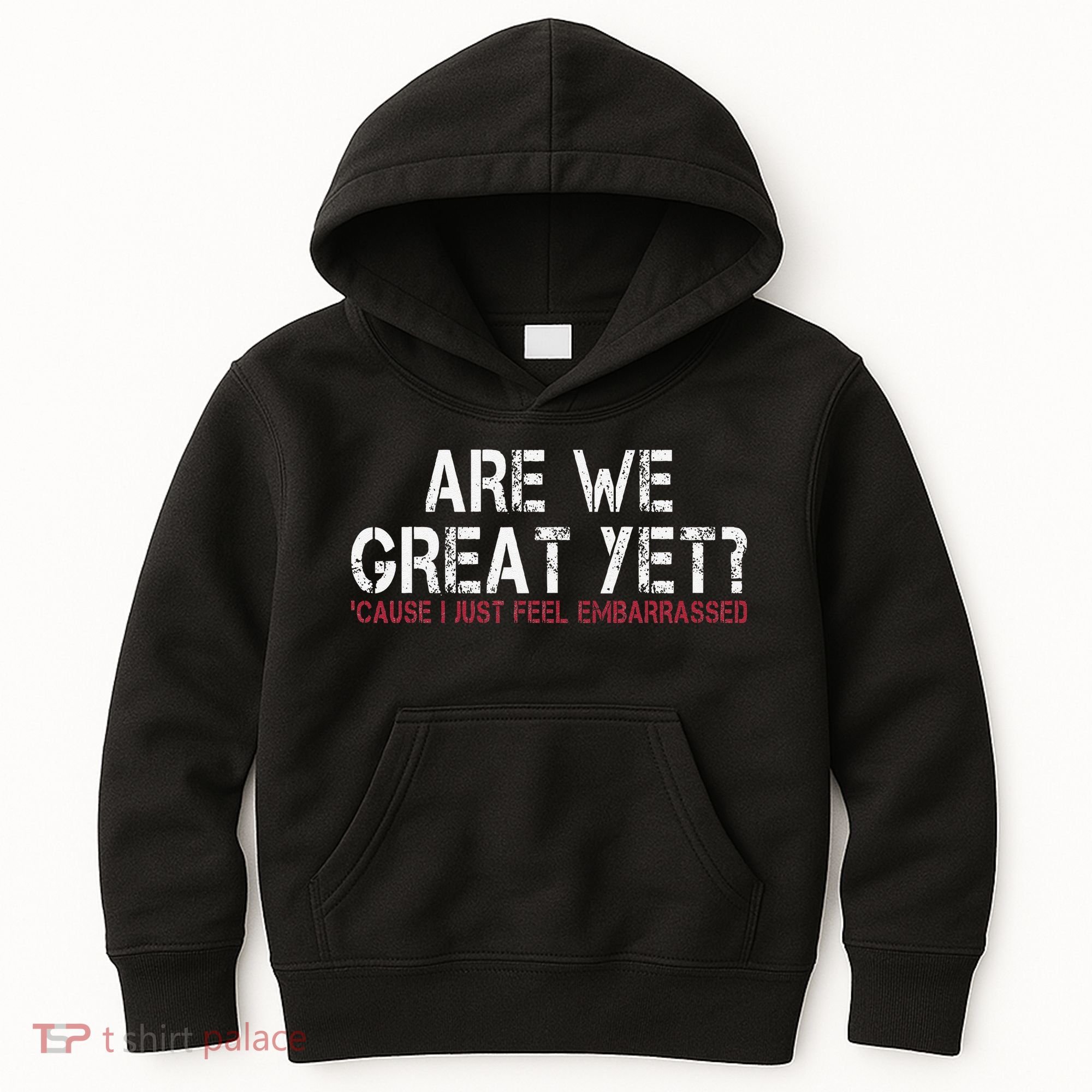 Are We Great Yet Cause I Just Feel Embarrassed Kids Hoodie