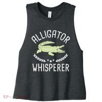 Alligator Whisperer Gator Crocodile Zoo Animal Lover Women's Racerback Cropped Tank thumb 0
