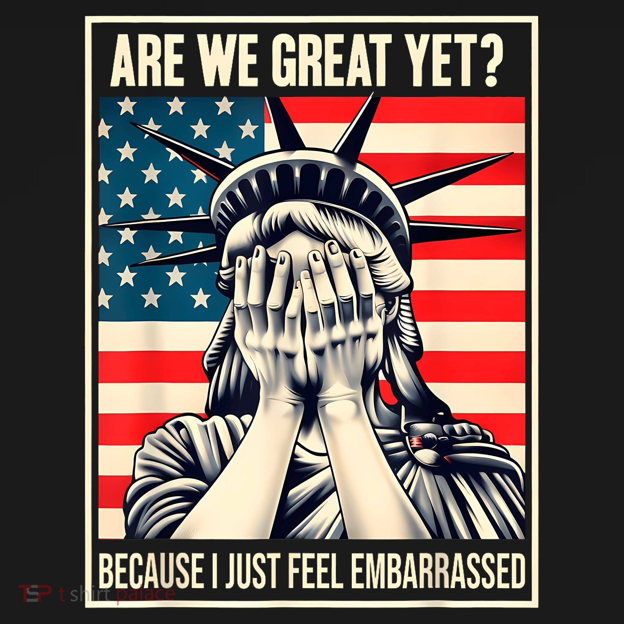 Are We Great Yet Because I Just Feel Embarrassed USA-Made Doggie Bandana