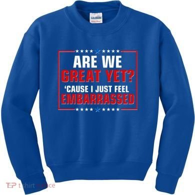 Are We Great Yet Cause I Just Feel Embarrassed Kids Sweatshirt