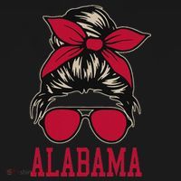 Alabama Women Girl Mom Messy Bun Hair. Women's Hoodie thumb 2