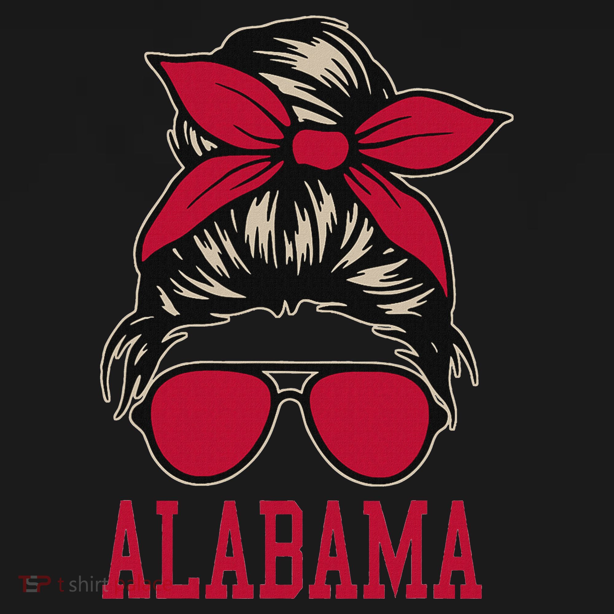 Alabama Women Girl Mom Messy Bun Hair. Women's Tank Top