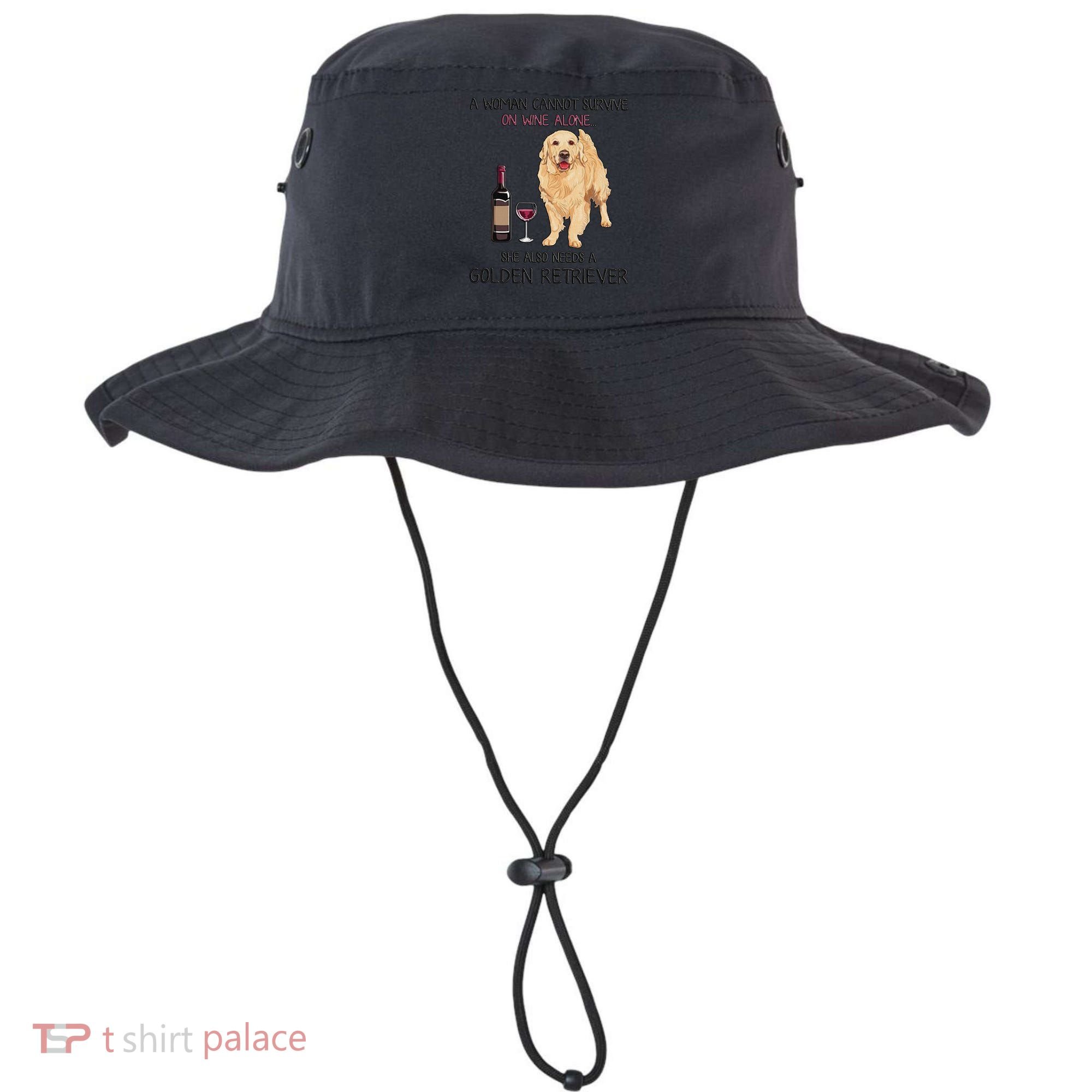 A Woman Gift Cannot Survive On Wine Alone Golden Retriever Gift Bucket Hat