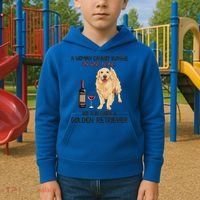 A Woman Gift Cannot Survive On Wine Alone Golden Retriever Gift Kids Hoodie thumb 2