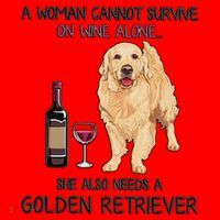 A Woman Gift Cannot Survive On Wine Alone Golden Retriever Gift Santa Hat thumb 1