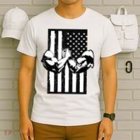 Arm Wrestling Gift USA Flag Armwrestling Sports Power Gift Idea Gift T-Shirt thumb 6