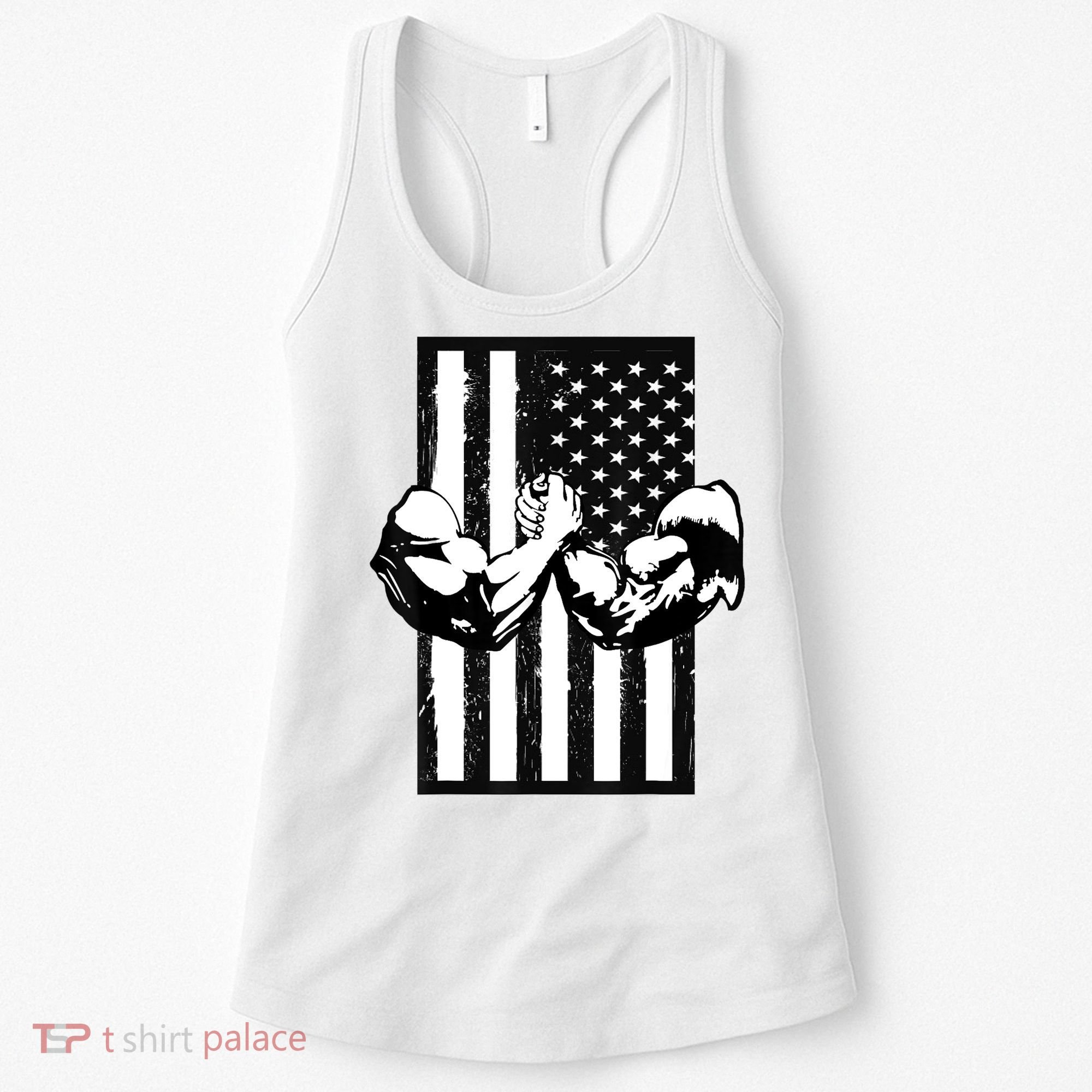 Arm Wrestling Gift USA Flag Armwrestling Sports Power Gift Idea Gift Women's Tank Top