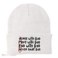 Agree With God Move With God End With God Never Doubt God Beanie thumb 0