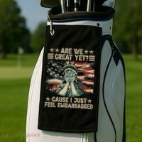 Are We Great Yet Cause I Just Feel Embarrassed Anti Trump Golf Towel thumb 2