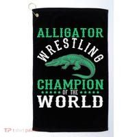 Alligator Wrestling Gator Wrestling Alligator Wrestler   Golf Towel thumb 0