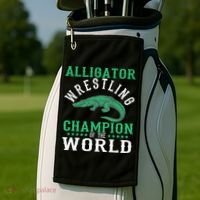 Alligator Wrestling Gator Wrestling Alligator Wrestler   Golf Towel thumb 2