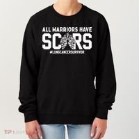 All Warriors Have Scars Lung Cancer Survivor Gift Women's Sweatshirt thumb 0