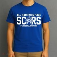 All Warriors Have Scars Lung Cancer Survivor Gift T-Shirt thumb 3
