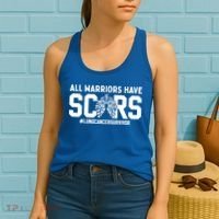 All Warriors Have Scars Lung Cancer Survivor Gift Women's Tank Top thumb 2