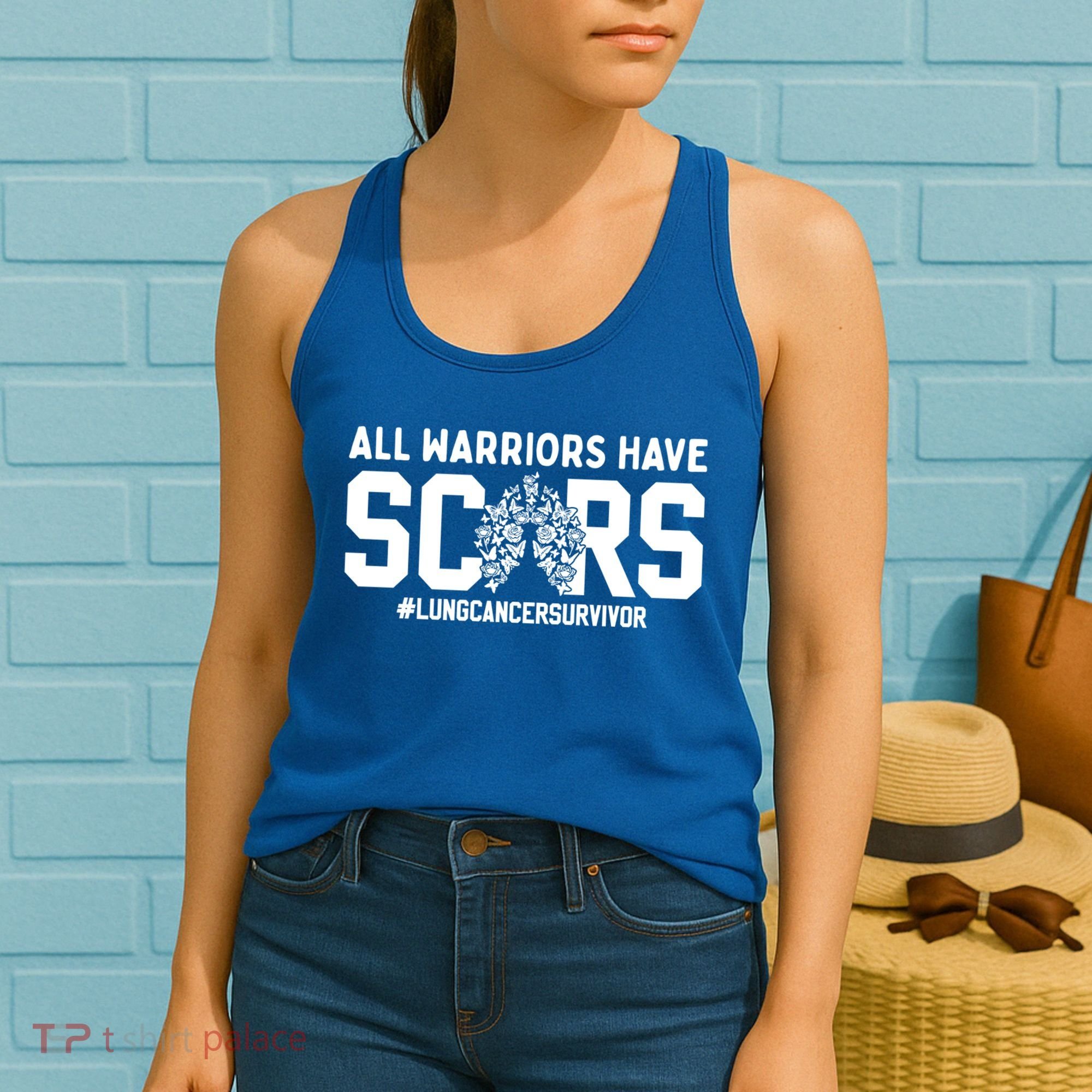 All Warriors Have Scars Lung Cancer Survivor Gift Women's Tank Top