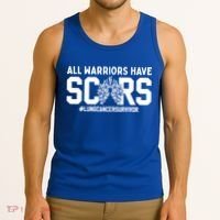 All Warriors Have Scars Lung Cancer Survivor Gift Tank Top thumb 3
