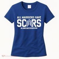 All Warriors Have Scars Lung Cancer Survivor Gift Women's T-Shirt thumb 0