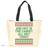 And Why Is The Carpet All Wet Todd? Ugly Christmas Tote Bag thumb 0