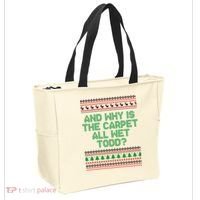 And Why Is The Carpet All Wet Todd? Ugly Christmas Tote Bag thumb 2