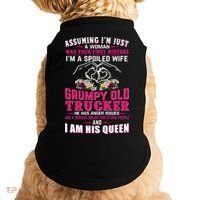Assuming Woman I_m A Spoiled Wife Of A Grumpy Old Trucker Doggie Tank thumb 0
