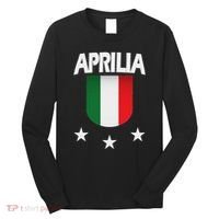 Aprilia With Italian Flag And 3 White Stars Long Sleeve Shirt thumb 0