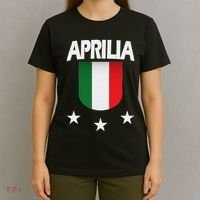 Aprilia With Italian Flag And 3 White Stars T-Shirt thumb 4