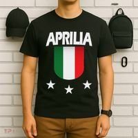 Aprilia With Italian Flag And 3 White Stars T-Shirt thumb 6