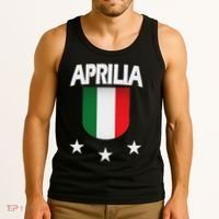 Aprilia With Italian Flag And 3 White Stars Tank Top thumb 3