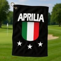Aprilia With Italian Flag And 3 White Stars Golf Towel thumb 1