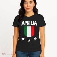 Aprilia With Italian Flag And 3 White Stars Women's T-Shirt thumb 4
