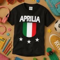 Aprilia With Italian Flag And 3 White Stars Kids T-Shirt thumb 3
