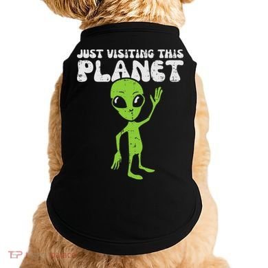 Alien Wave Just Visiting This Planet Funny Women Doggie Tank
