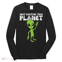 Alien Wave Just Visiting This Planet Funny Women Long Sleeve Shirt thumb 0