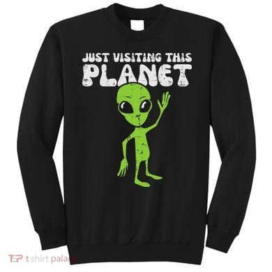 Alien Wave Just Visiting This Planet Funny Women Sweatshirt