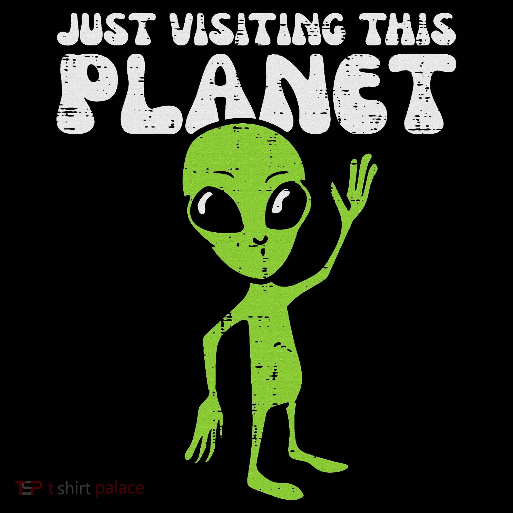 Alien Wave Just Visiting This Planet Funny Women Sweatshirt