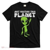 Alien Wave Just Visiting This Planet Funny Women T-Shirt thumb 0