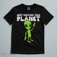 Alien Wave Just Visiting This Planet Funny Women T-Shirt thumb 5