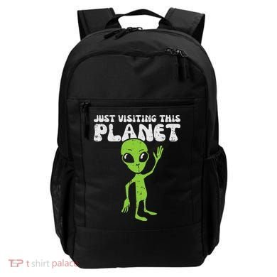 Alien Wave Just Visiting This Planet Funny Women Backpack