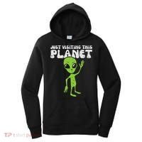 Alien Wave Just Visiting This Planet Funny Women Women's Hoodie thumb 0