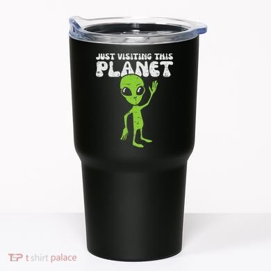Alien Wave Just Visiting This Planet Funny Women Tumbler