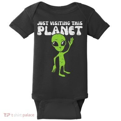 Alien Wave Just Visiting This Planet Funny Women Baby Bodysuit