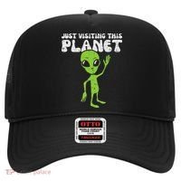 Alien Wave Just Visiting This Planet Funny Women Hat thumb 0