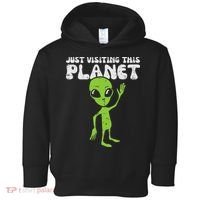 Alien Wave Just Visiting This Planet Funny Women Toddler Hoodie thumb 0